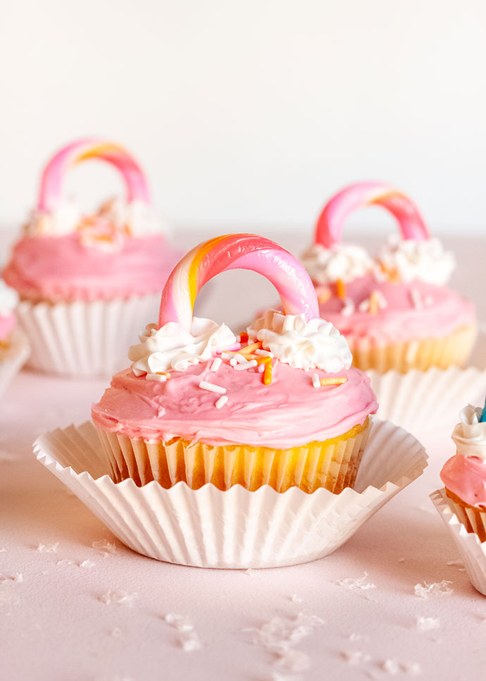 Candy Cane Rainbow Cupcake Toppers