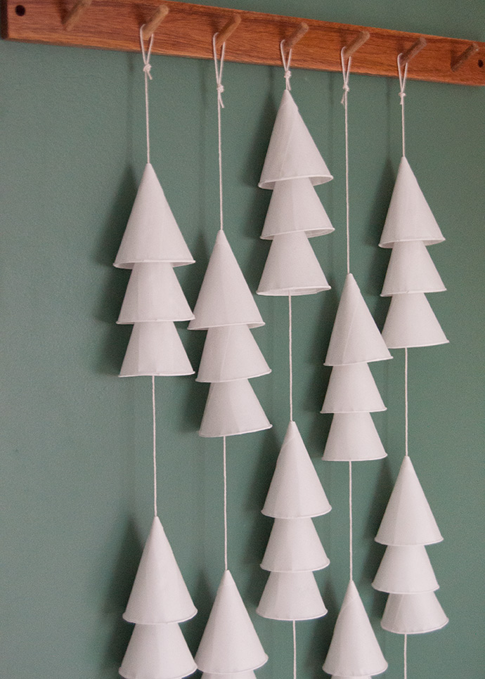 Paper Cup Christmas Tree Garland