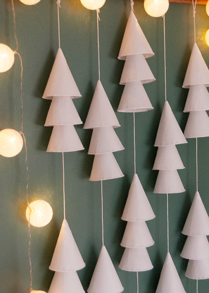 Paper Cup Christmas Tree Garland