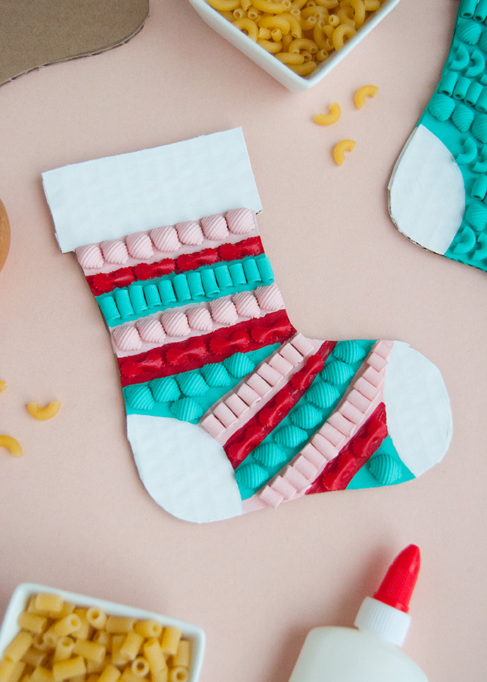 Pasta Art Christmas Stockings