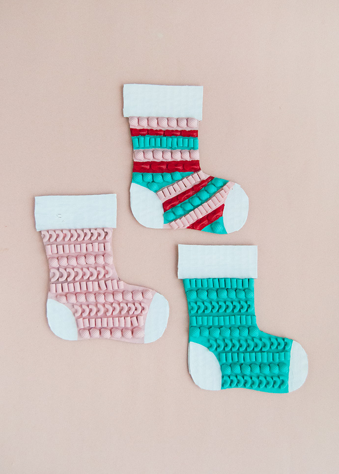 Pasta Art Christmas Stockings